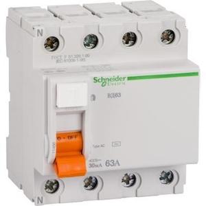 Фото Schneider Electric Домовой 11466 Выключатель дифференциального тока четырехполюсный 63А 30мА (тип AC)