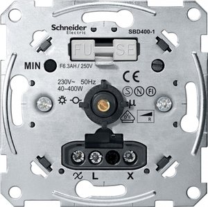 Фото Merten Artec MTN5131-0000 Светорегулятор поворотно-нажимной (400 Вт, механизм, с/у)