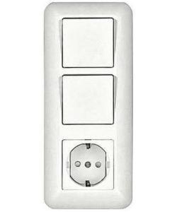 Фото Schneider Electric Прима BK2VR-008VK-B Блок комбинированный (2 кл.+1 роз., 16 А, в сборе, скрытая установка, з/к, шторки, IP20, белый)