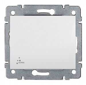 Фото Legrand Galea Life 771023 Выключатель одноклавишный кнопочный (10 А, IP44, под рамку, скрытая установка, белый)