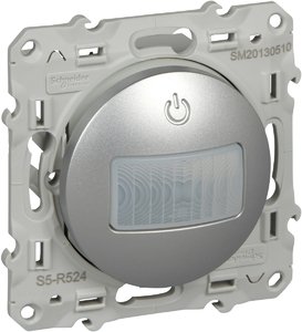 Фото Schneider Electric Odace S53R524 Датчик движения и присутствия (112°, двухпроводный, под рамку, с/у, алюминий)
