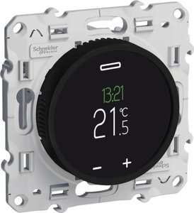 Фото Schneider Electric Odace S52R508 Термостат для теплого пола (10 А, под рамку, скрытая установка, черный)