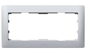Фото Legrand Galea Life 771920 Рамка 2-постовая (горизонтальная, без разделения, soft aluminium)