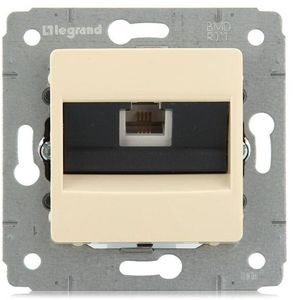Фото Legrand Cariva 695920 Розетка телефонная (RJ11, под рамку, скрытая установка, слоновая кость)