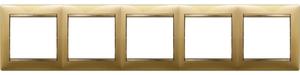 Фото Legrand Valena 770305 Рамка 5-постовая (универсальная, матовое золото)