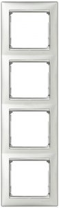 Фото Legrand Valena 770358 Рамка 4-постовая (вертикальная, алюминий/серебряный штрих)