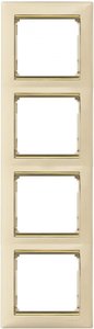 Фото Legrand Valena 774158 Рамка 4-постовая (вертикальная, слоновая кость/золотой штрих)