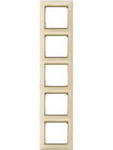 Фото Legrand Valena 774159 Рамка 5-постовая (вертикальная, слоновая кость/золотой штрих)