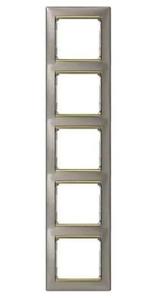 Фото Legrand Valena 770369 Рамка 5-постовая (вертикальная, титан/золотой штрих)