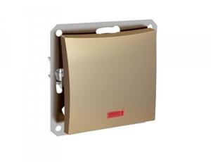Фото Schneider Electric WDE000413 ДУЭТ 1-клавишный ВЫКЛЮЧАТЕЛЬ с подсветкой, сх.1а, 10АХ, механизм, ШАМПАНЬ