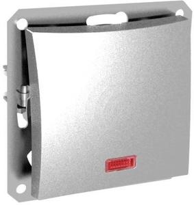 Фото Schneider Electric Дуэт WDE000363 Переключатель одноклавишный (10 А, подсветка, под рамку, с/у, серебро)