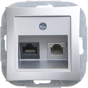 Фото Schneider Electric Дуэт WDE000385 Розетка комбинированная (RJ11+RJ45, под рамку, скрытая установка, белая)