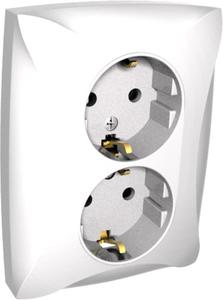 Фото Schneider Electric Дуэт WDE000124 Розетка двойная с заземляющим контактом (16 А, IP20, под рамку, скрытая установка, белая)