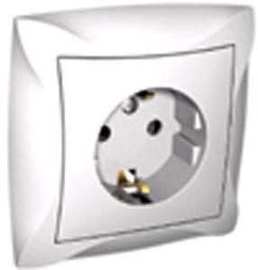Фото Schneider Electric Дуэт WDE000142 Розетка одинарная с заземляющим контактом (16 А, IP20, под рамку, скрытая установка, белая)