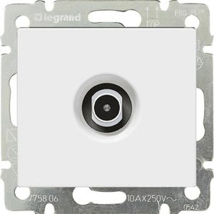Фото Legrand Valena DIY 694276 Розетка телевизионная (TV, под рамку, скрытая установка, белый)