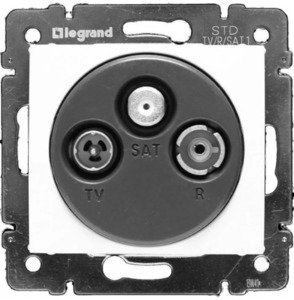Фото Legrand Valena DIY 695638 Розетка телевизионная (TV+R+SAT, под рамку, скрытая установка, звезда, белый)