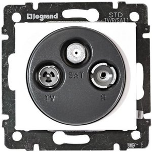 Фото Legrand Valena DIY 694277 Розетка телевизионная (TV+R+SAT, под рамку, скрытая установка, 10 дБ, белый)