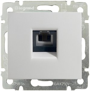 Фото Legrand Valena DIY 694274 Розетка телефонная (RJ11, под рамку, скрытая установка, белая)