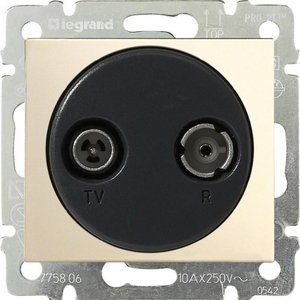 Фото Legrand Valena DIY 695620 Розетка телевизионная (TV+R, под рамку, скрытая установка, слоновая кость)