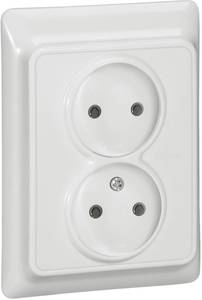 Фото Legrand Kaptika 782112 Розетка двойная (16 А, в сборе, скрытая установка, белая)