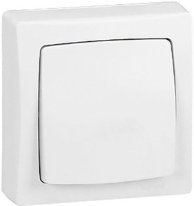 Фото Legrand Oteo 086001 Переключатель проходной (10 А, в сборе, открытая установка, белый)