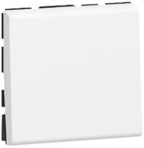 Фото Legrand Mosaic 077041 Выключатель кнопочный перекрестный (6 А, 2 модуля, под рамку, с/у, белый)