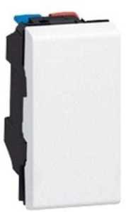 Фото Legrand Mosaic 078714 Выключатель кнопочный антибактериальный (6 А, 1 модуль, под рамку, с/у, белый)
