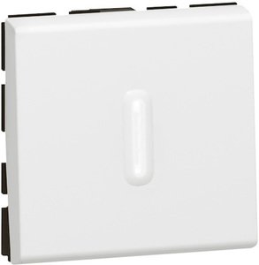 Фото Legrand Mosaic 077064 Выключатель на 2 направления (20 А, 2 модуля, подсветка, под рамку, с/у, белый)