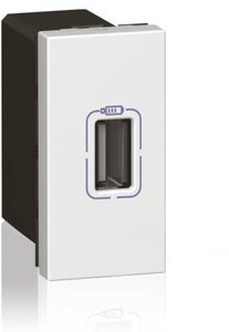Фото Legrand Mosaic 077591 Розетка USB (USB, под рамку, скрытая установка, 1 модуль, белая)