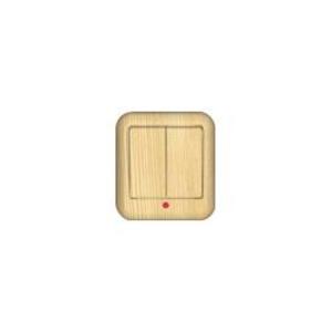 Фото Schneider Electric Прима VA5U-213I-7I Выключатель двухклавишный (10 А, индикация, IP20, в сборе, открытая установка, белый)