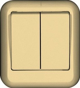 Фото Schneider Electric Прима VA5U-214-S Выключатель двухклавишный (10 А, IP20, в сборе, открытая установка, слоновая кость)