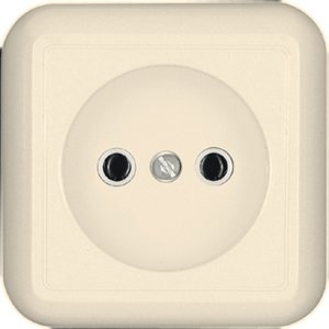 Фото Schneider Electric Прима RA10-164-S Розетка одинарная (10 А, IP20, в сборе, открытая установка, слоновая кость)