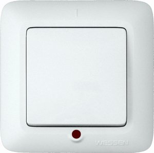 Фото Schneider Electric Прима S16-053-B Выключатель одноклавишный (6 А, индикация, IP20, в сборе, скрытая установка, белый)
