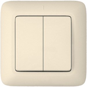 Фото Schneider Electric Прима VS5U-218-SI Выключатель двухклавишный (10 А, IP20, в сборе, скрытая установка, белый)