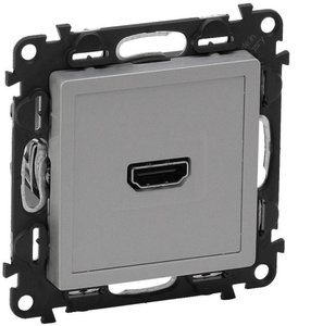 Фото Legrand Valena Life 753371 Розетка видео (HDMI, под рамку, скрытая установка, алюминий)