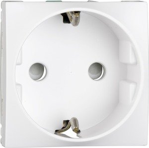 Фото Schneider Electric Altira ALB44287 Розетка одинарная с заземляющим контактом (16 А, IP20, под рамку, скрытая установка, шторки, белая)