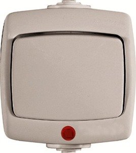 Фото Schneider Electric Рондо VA610-129B-BI Переключатель одноклавишный (10 А, индикация, в сборе, о/у, белый)