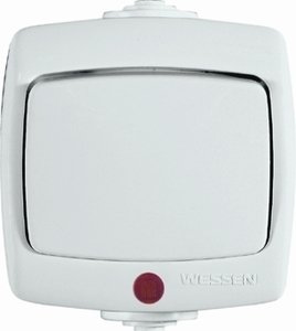 Фото Schneider Electric Рондо VA66-123B-BI Переключатель одноклавишный (6 А, индикация, в сборе, о/у, белый)