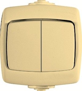 Фото Schneider Electric VA510-228B-SI РОНДО IP44 О/У 2-клавишный ВЫКЛЮЧАТЕЛЬ 10А, 250В, СЛОНОВАЯ КОСТЬ. Россия