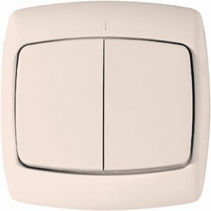 Фото Schneider Electric S56-052-SI РОНДО С/У 2-клавишный ВЫКЛЮЧАТЕЛЬ 6А, 250В, СЛОНОВАЯ КОСТЬ. Россия