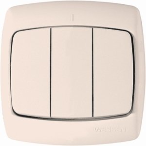 Фото Schneider Electric VS05U-321-SI РОНДО С/У 3-клавишный ВЫКЛЮЧАТЕЛЬ 10А, 250В, СЛОНОВАЯ КОСТЬ. Россия