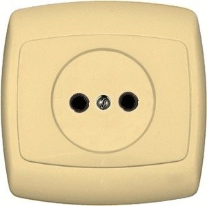 Фото Schneider Electric Рондо RS10-185-SI Розетка одинарная (10 А, IP20, в сборе, скрытая установка, слоновая кость)