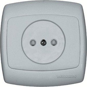 Фото Schneider Electric Рондо RS10-122-BI Розетка одинарная (10 А, IP20, в сборе, скрытая установка, шторки, белая)