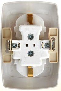 Фото Schneider Electric Рондо RS16-228-BI Розетка двойная с заземляющим контактом (16 А, IP20, в сборе, скрытая установка, белая)