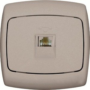 Фото Schneider Electric Рондо RT-4S-BI Розетка телефонная (RJ11, в сборе, скрытая установка, белая)
