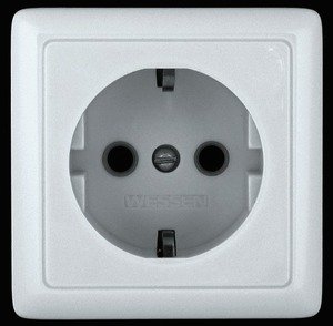 Фото Schneider Electric Хит RA16-133-B Розетка одинарная с заземляющим контактом (16 А, IP20, в сборе, открытая установка, белая)