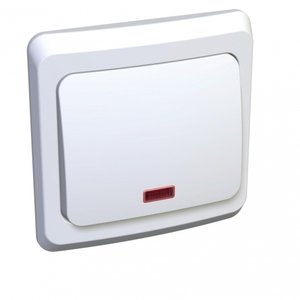 Фото Schneider Electric Этюд KC10-002B Выключатель с самовозвратом (10 А, подсветка, в сборе, скрытая установка, белый)