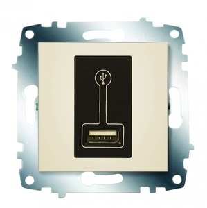 Фото ABB Cosmo 619-010300-142 Заряднное устройство (1 шт, 500 мА, под рамку, с/у, кремовый)