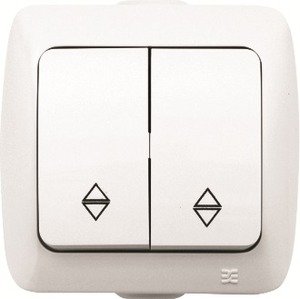 Фото ABB Alsu 504-010200-211 Выключатель двухклавишный (10 А, в сборе, проходная, о/у, белый)