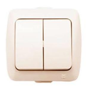 Фото ABB Alsu 504-010300-202 Выключатель двухклавишный (10 А, в сборе, о/у, кремовый)
